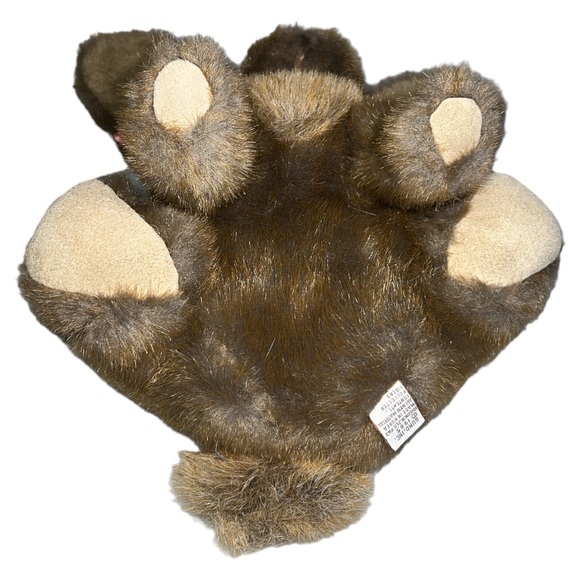 Gund 1985 Bunny Rabbit Plush Realistic Brown Sitting Pink Bow 10" Suede Paws - Picture 6 of 8